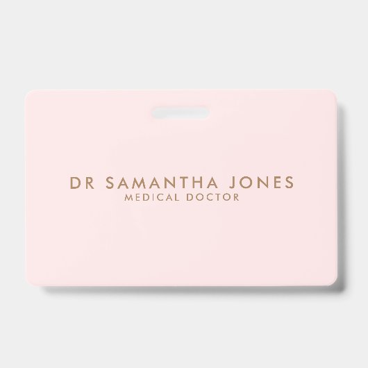 Minimalistisch Modern Doctor Professional Roze Badge (Front)