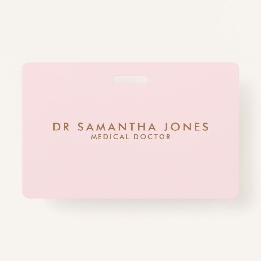 Minimalistisch Modern Doctor Professional Roze Badge (Voorkant)