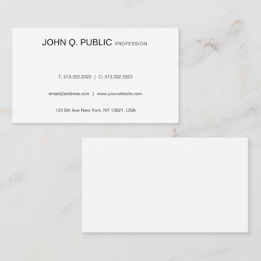 Minimalistisch modern, eenvoudig grafisch ontwerp  visitekaartje (Voorkant / Achterkant)