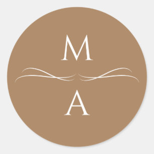 Minimalistisch Modern Eenvoudig Terracotta Bruin I Ronde Sticker