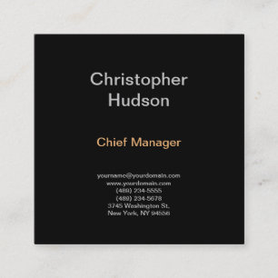 Minimalistisch modern, eenvoudig zwart vierkante visitekaartje