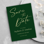 Minimalistisch Modern Elegant Green Wedding Save The Date