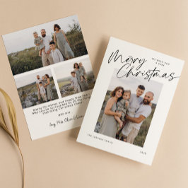 Minimalistisch modern elegant kerstscript feestdagenkaart