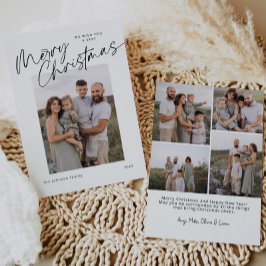 Minimalistisch modern elegant kerstscript feestdagenkaart