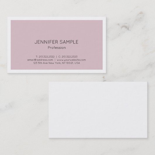 Minimalistisch, modern, elegant kleurenvlak visitekaartje (Voorkant / Achterkant)