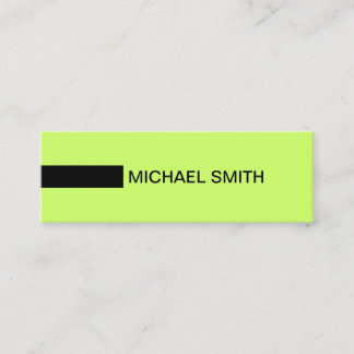 Minimalistisch modern Elegant Moon Green & Black Mini Visitekaartje