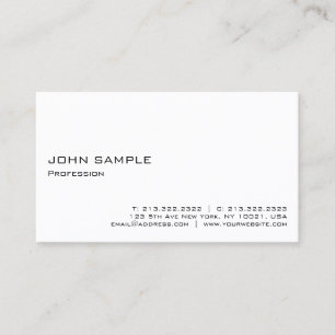 Minimalistisch modern elegant Professional White Visitekaartje