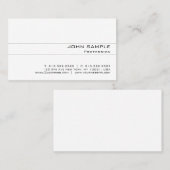 Minimalistisch modern elegant Professional White Visitekaartje (Voorkant / Achterkant)