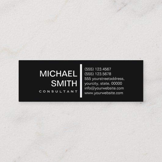 Minimalistisch Modern Elegant Royal Fuchsia & Blac Mini Visitekaartje (Achterkant)