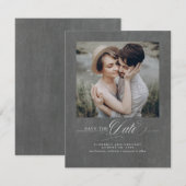 Minimalistisch Modern Elegant Save the Date Photo (Voorkant / Achterkant)