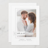 Minimalistisch Modern Elegant Save the Date Photo (Voorkant / Achterkant)