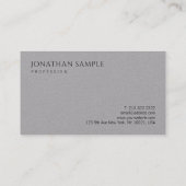 Minimalistisch modern Elegant Sjabloon Premium gri Visitekaartje (Achterkant)