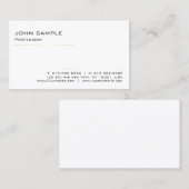 Minimalistisch modern, elegant, wit goud visitekaartje (Voorkant / Achterkant)