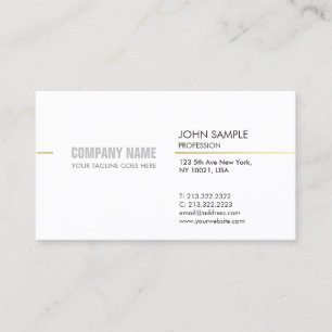 Minimalistisch, modern, elegant wit visitekaartje