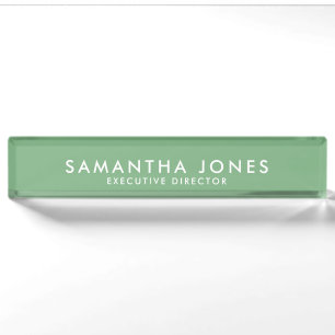 Minimalistisch Modern Executive Green Custom Desk Naambordje