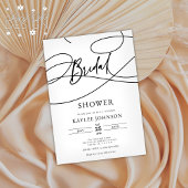 Minimalistisch modern Fancy script "bruids" douche Kaart