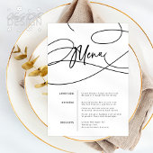 Minimalistisch modern Fancy script "Menu" bruiloft Menu