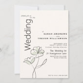 Minimalistisch Modern Floral Muted Sage en Buff Kaart (Voorkant)