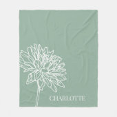 Minimalistisch modern Floral Sketch Home Fleece Deken (Voorkant)