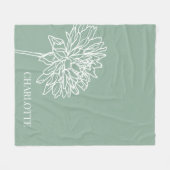 Minimalistisch modern Floral Sketch Home Fleece Deken (Voorkant (Horizontaal))