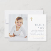 Minimalistisch modern fotobaptisme bedankkaart (Voorkant)