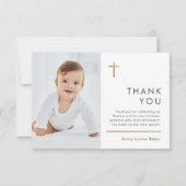 Minimalistisch modern fotobaptisme bedankkaart (Voorkant)