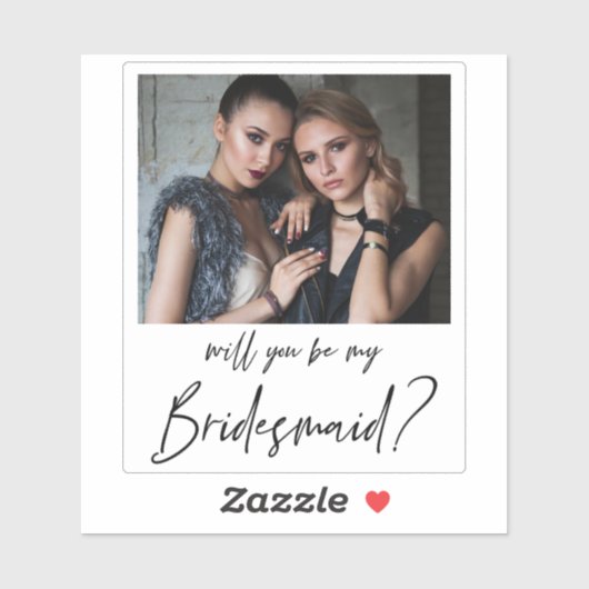 Minimalistisch modern fotobriefvormig voorstel sticker (Vel)