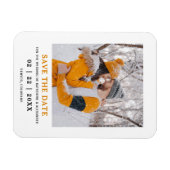 Minimalistisch modern fotohuwelijk sparen de datum magneet (Horizontaal)