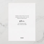 Minimalistisch modern fotojaar folie feestdagenkaart (Achterkant)