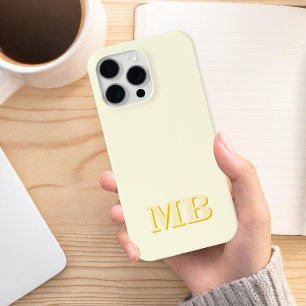 Minimalistisch modern geel Initiaal monogram iPhone 12 Pro Hoesje