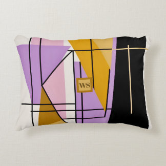 Minimalistisch modern geometrisch driehoeksmonogra accent kussen