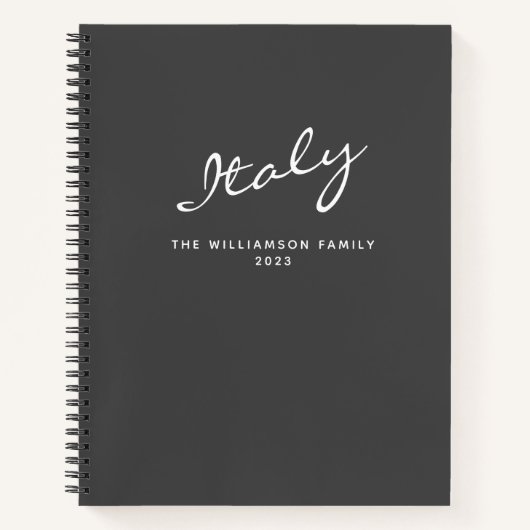 Minimalistisch modern, gepersonaliseerd reisblad notitieboek (Voorkant)