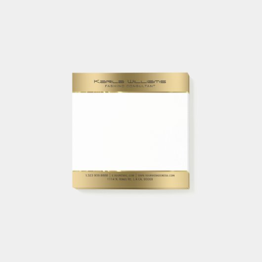 Minimalistisch modern glanzend faux goud post-it® notes (Voorkant)