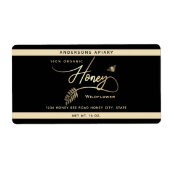 Minimalistisch Modern goud honing tak bijenpot Etiket (Voorkant)