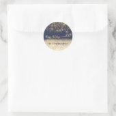 Minimalistisch modern goudscript Prettige feestdag Ronde Sticker (Tas)