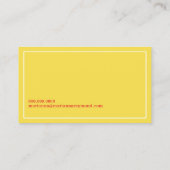 Minimalistisch & modern, grafisch ontwerper geel visitekaartje (Achterkant)