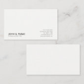 Minimalistisch Modern Grijs Wit Professioneel Eleg Visitekaartje (Voorkant / Achterkant)