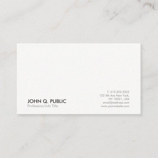 Minimalistisch Modern Grijs Wit Professioneel Eleg Visitekaartje (Voorkant)