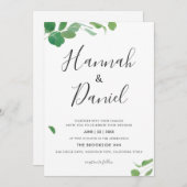 Minimalistisch modern groen biedt aangepaste bruil kaart (Voorkant / Achterkant)