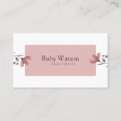 Minimalistisch Modern Haarstylist Blush Roze Bloem Visitekaartje (Achterkant)