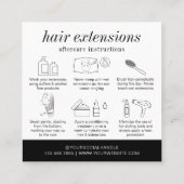 Minimalistisch Modern Haarstylist Hair Extensions Vierkante Visitekaartje (Achterkant)