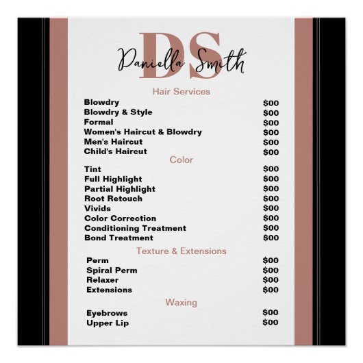 Minimalistisch modern Haarstylist Perfect Poster (Voorkant)