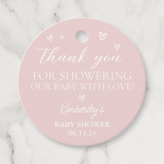 Minimalistisch modern Hallo Baby shower Dank u wel Bedankjes Labels (Voorkant)