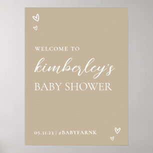 Minimalistisch modern Hallo Baby shower WelkomstPo Poster