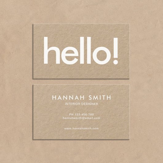 Minimalistisch modern Hallo Visitekaartje