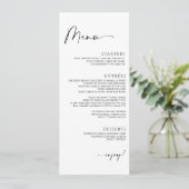 Minimalistisch modern handschrift bruiloft menu (Staand voorkant)