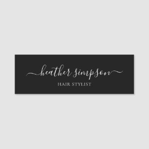 Minimalistisch modern handschrift: zwart naamplaatje