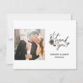 Minimalistisch modern hartfotoscript Dank u wel Notitiekaartje (Voorkant)