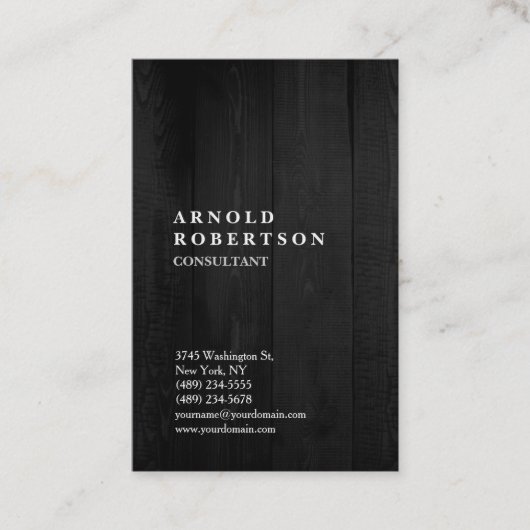 Minimalistisch modern houtafbeelding creatief visitekaartje (Voorkant)