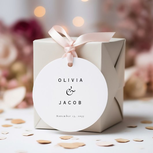 Minimalistisch modern huwelijk bedankjes labels